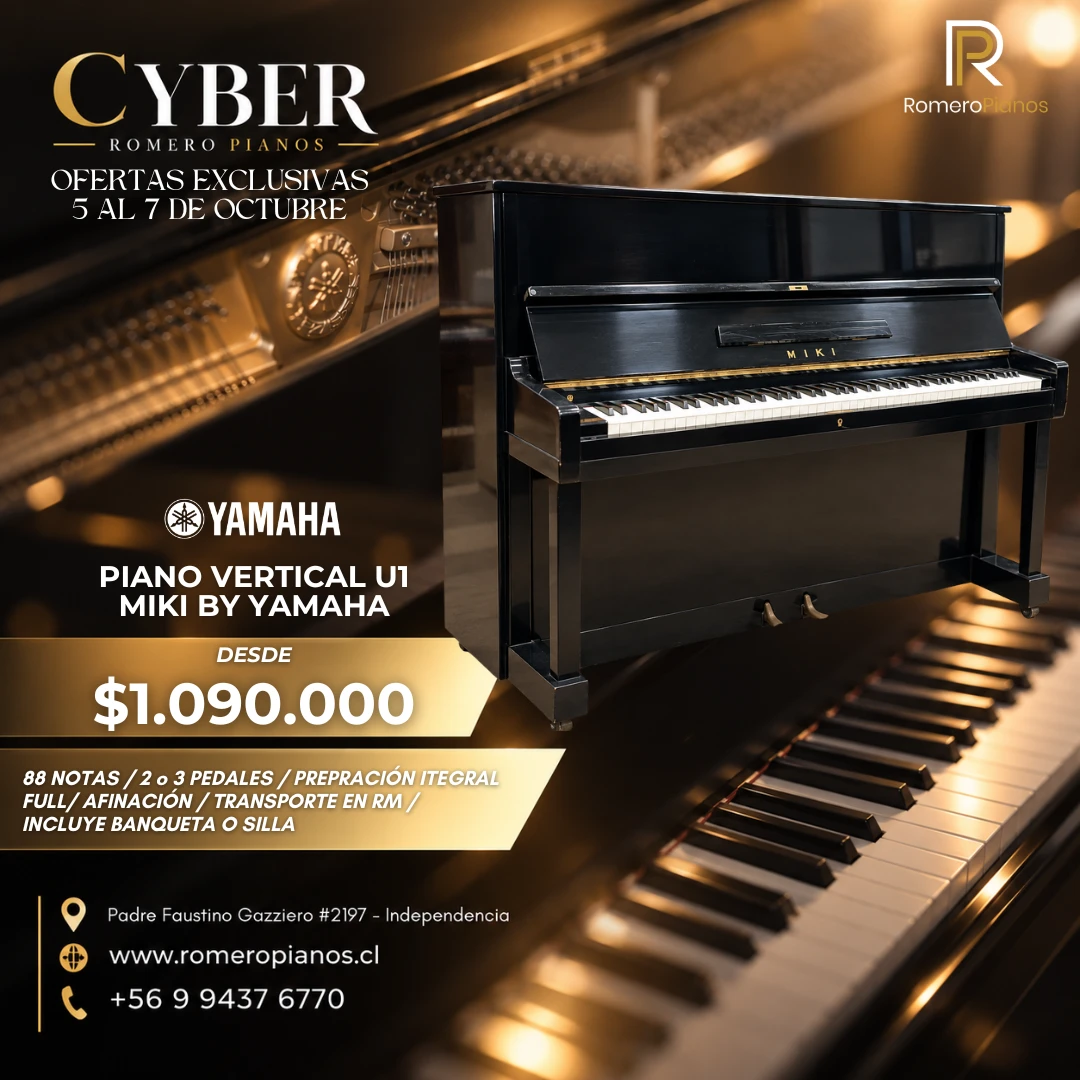 Piano vertical U1 Miki by Yamaha en oferta Cyber Romero Pianos
