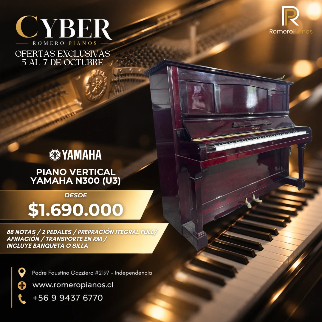 Piano vertical Yamaha N300 (U3) en oferta Cyber Romero Pianos