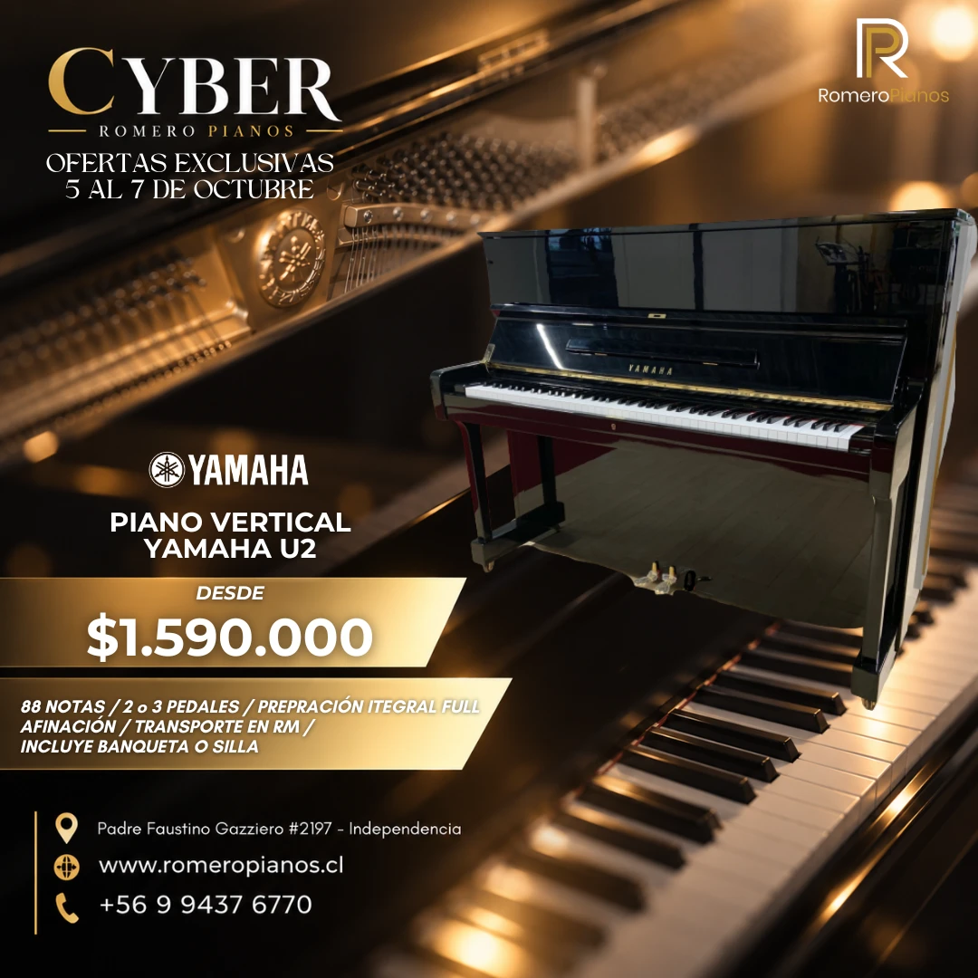 Piano vertical Yamaha U2 en oferta Cyber Romero Pianos
